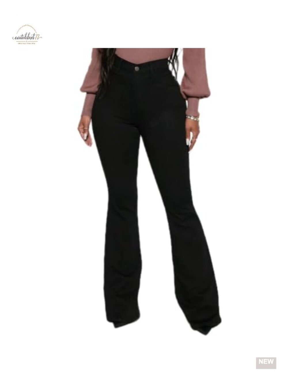 High Waisted Skinny Bell Bottom Flare Jeans for Women Stretch Slim Fit Denim